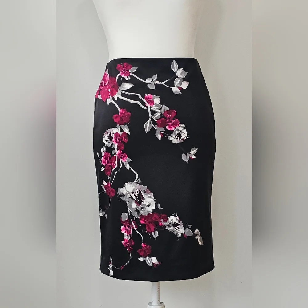 Floral Black Skirt